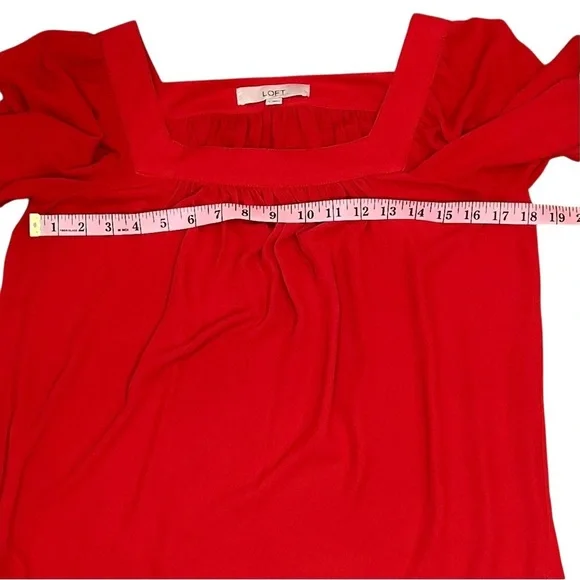 LOFT Square Neck Blouse with Flutter Sleeves Size S - Picture 10 of 11